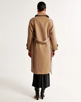 Wool-Blend Funnel Neck Coat