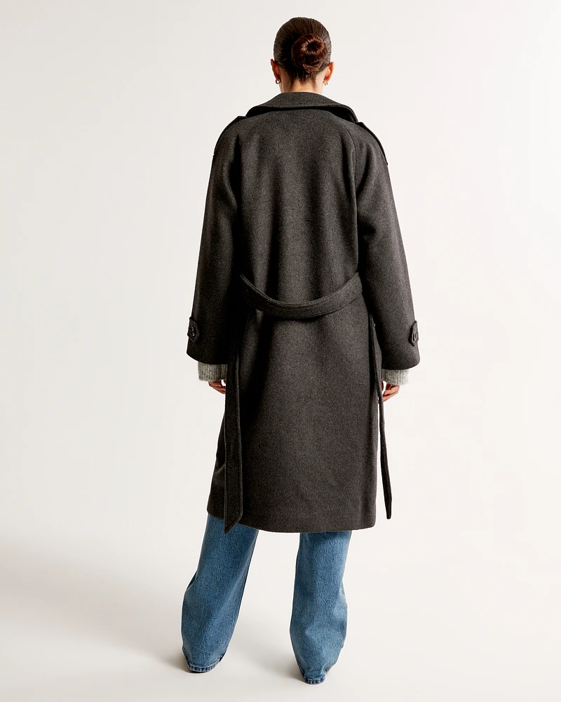 Wool-Blend Trench Coat