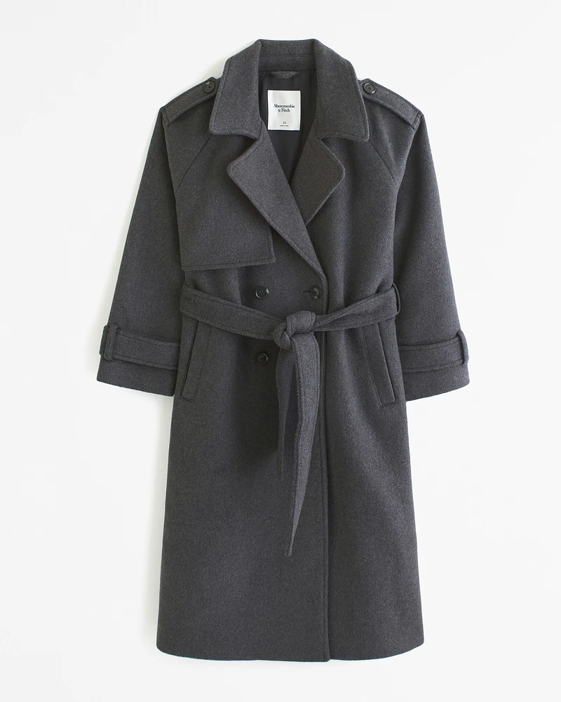 Wool-Blend Trench Coat