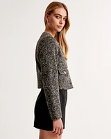 Collarless Textured Jacket