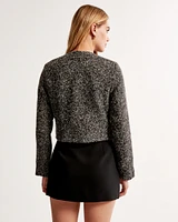 Collarless Textured Jacket