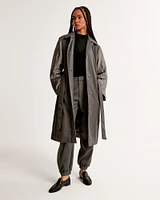 Quilted Sleeve Trench Coat