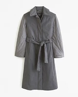 Quilted Sleeve Trench Coat