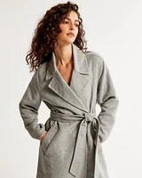 Double-Cloth Belted Wool-Blend Coat