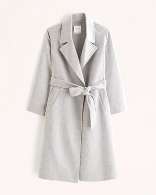 Double-Cloth Belted Wool-Blend Coat