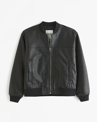 Vegan Leather Bomber Jacket