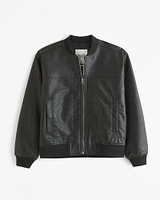 Vegan Leather Bomber Jacket