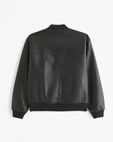 Vegan Leather Bomber Jacket