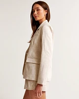 Linen-Blend Blazer