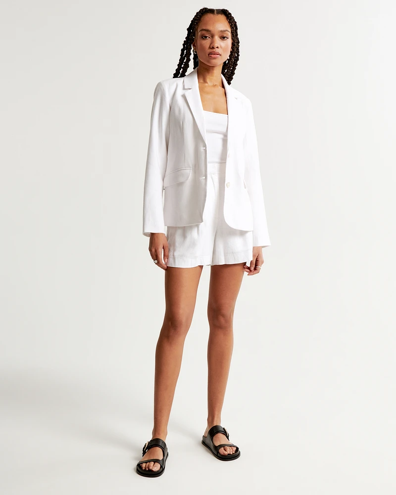 Linen-Blend Blazer
