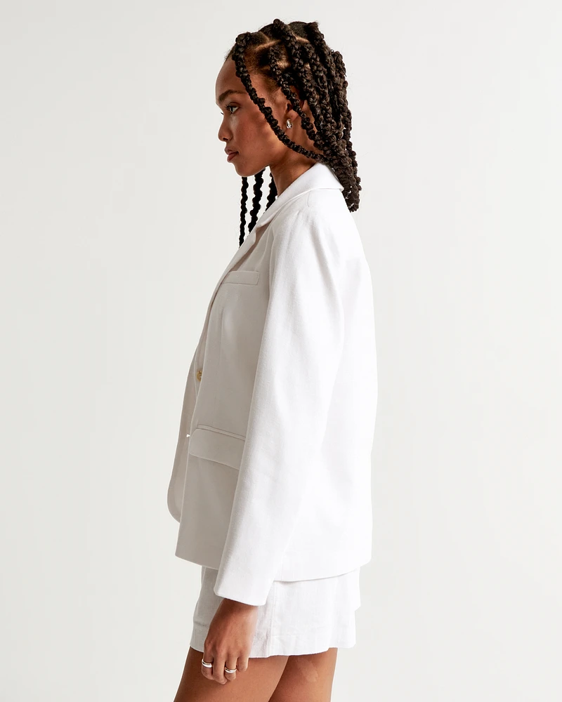 Linen-Blend Blazer