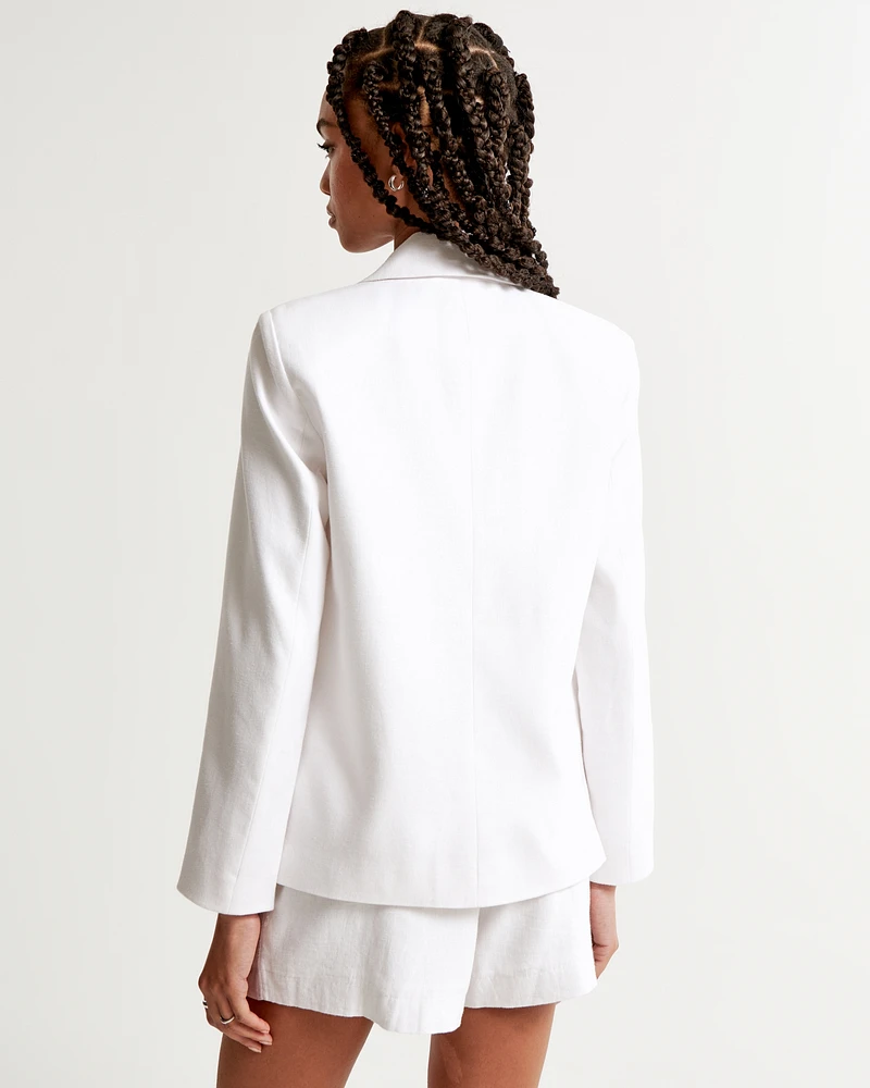 Linen-Blend Blazer