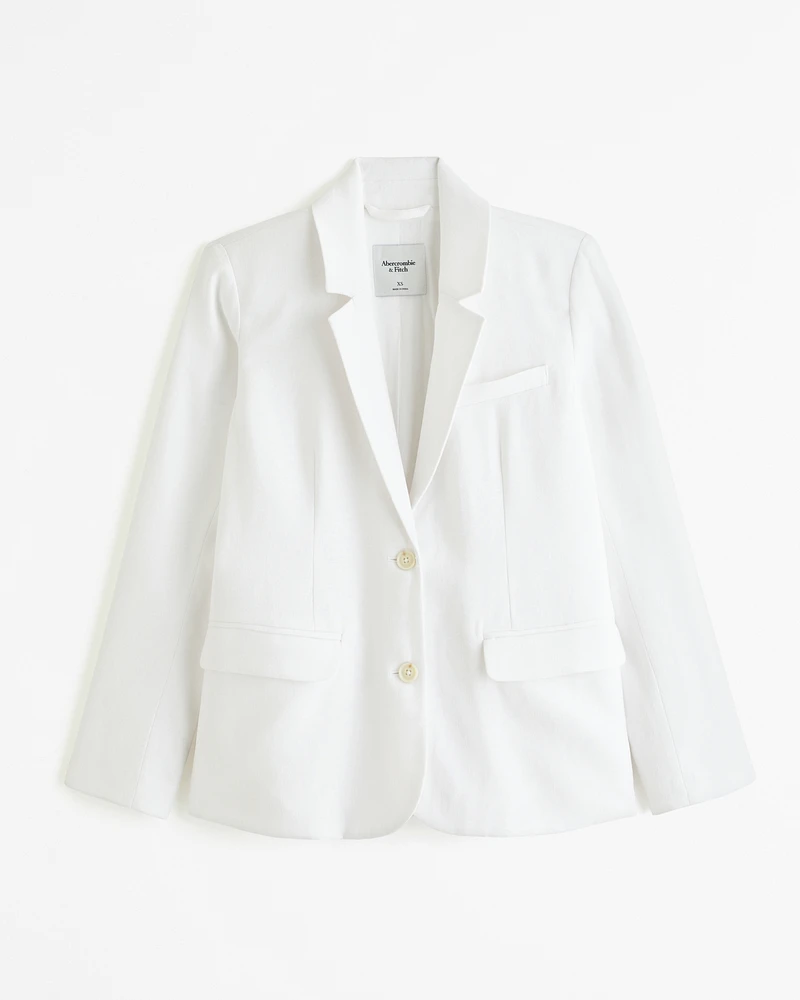 Linen-Blend Blazer