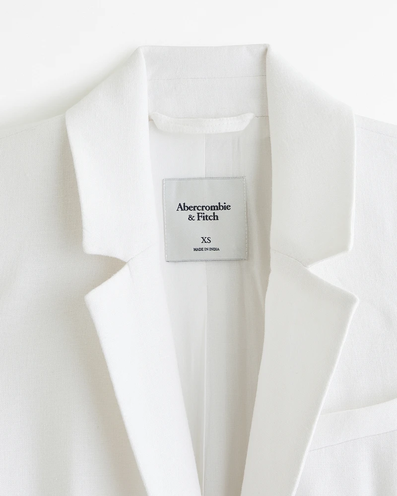 Linen-Blend Blazer