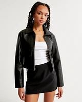 Vegan Leather Trucker Jacket