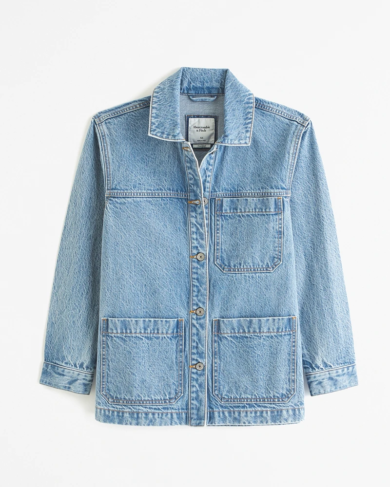 Drapey Denim Shirt Jacket