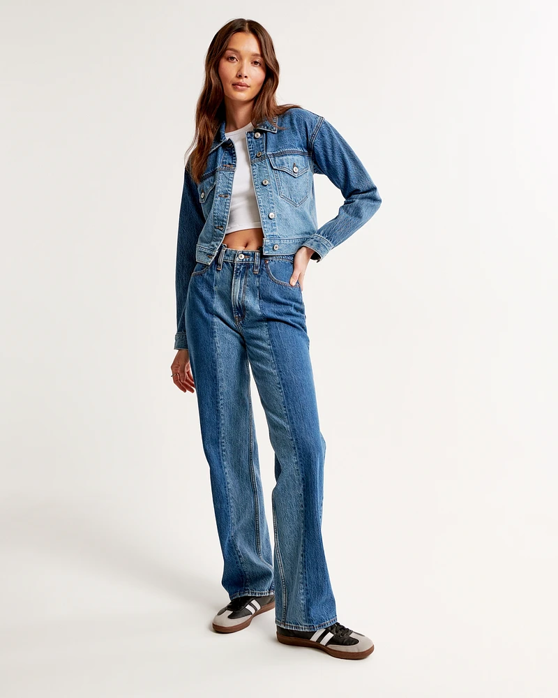 Drapey Cropped Denim Jacket