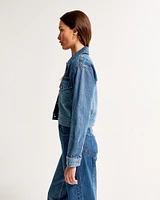 Drapey Cropped Denim Jacket