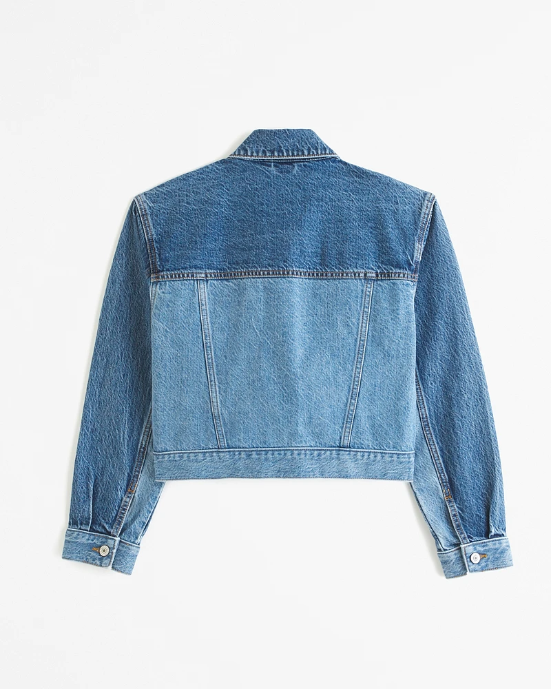 Drapey Cropped Denim Jacket