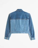 Drapey Cropped Denim Jacket