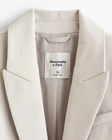 Premium Linen Cropped Blazer