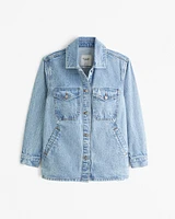 Drapey Denim Shirt Jacket