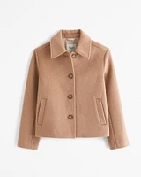 Wool-Blend Short Coat