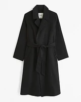 Double-Cloth Belted Wool-Blend Coat