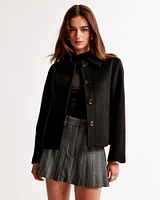 Wool-Blend Short Coat