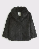 Shawl Collar Faux Fur Coat