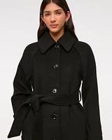 Wool-Blend Belted Coat