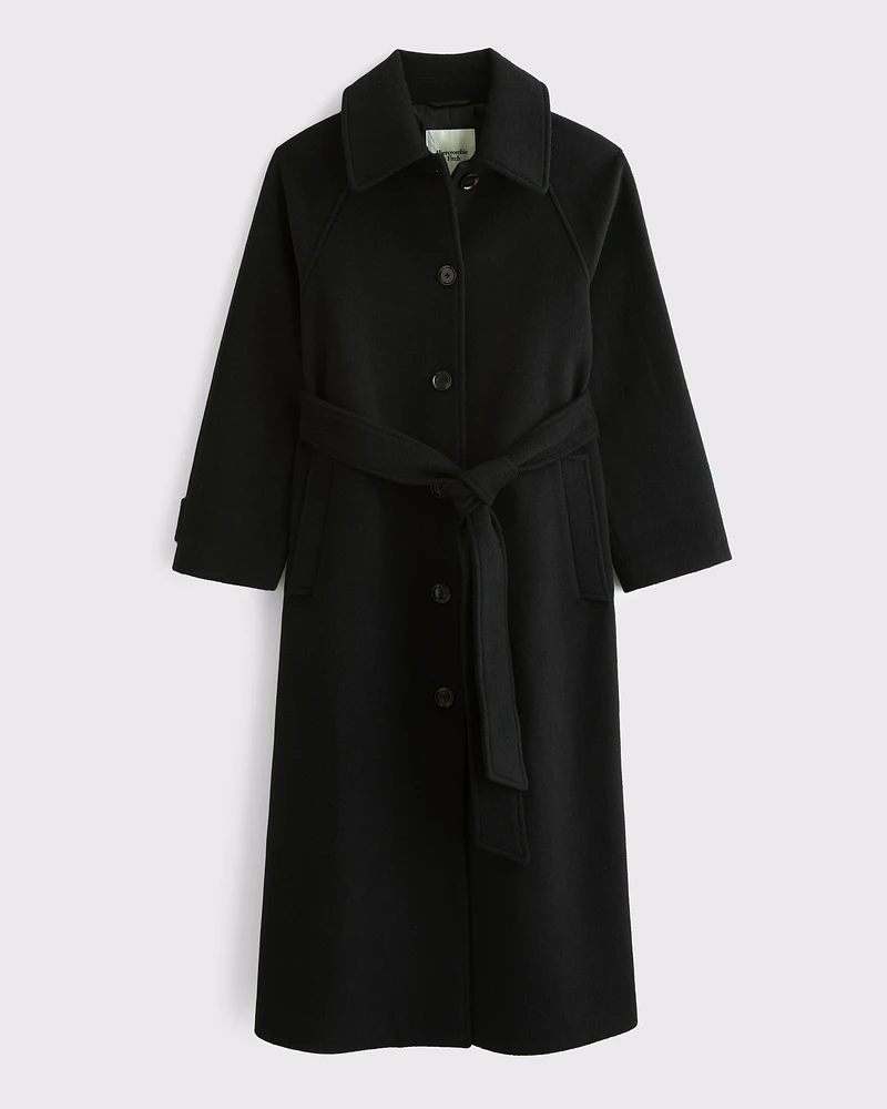 Wool-Blend Belted Coat