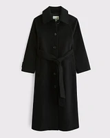 Wool-Blend Belted Coat