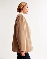 Removable Scarf Wool-Blend Coat