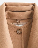 Removable Scarf Wool-Blend Coat