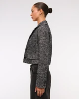 Cropped Wool-Blend Blazer Coat