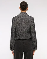 Cropped Wool-Blend Blazer Coat