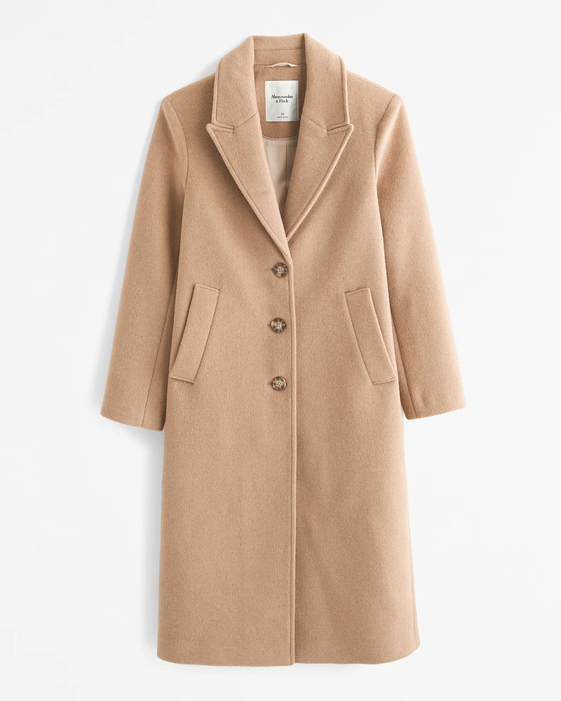 Wool-Blend Tailored Topcoat