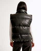 Vegan Leather Puffer Vest