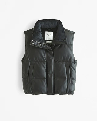 Vegan Leather Puffer Vest