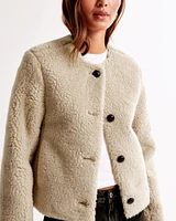 Collarless Sherpa Jacket