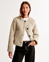 Collarless Sherpa Jacket