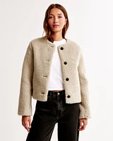 Collarless Sherpa Jacket