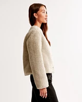 Collarless Sherpa Jacket