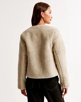 Collarless Sherpa Jacket