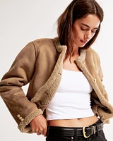 Winterized Collarless Shearling Jacket