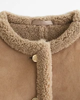 Winterized Collarless Shearling Jacket