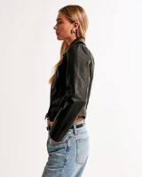 Vegan Leather Zip Jacket