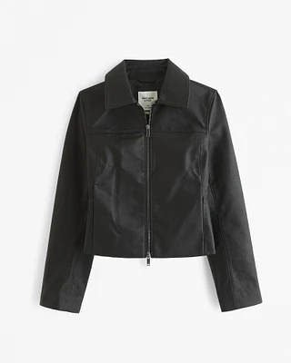 Vegan Leather Zip Jacket