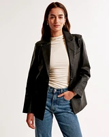 Vegan Leather Blazer